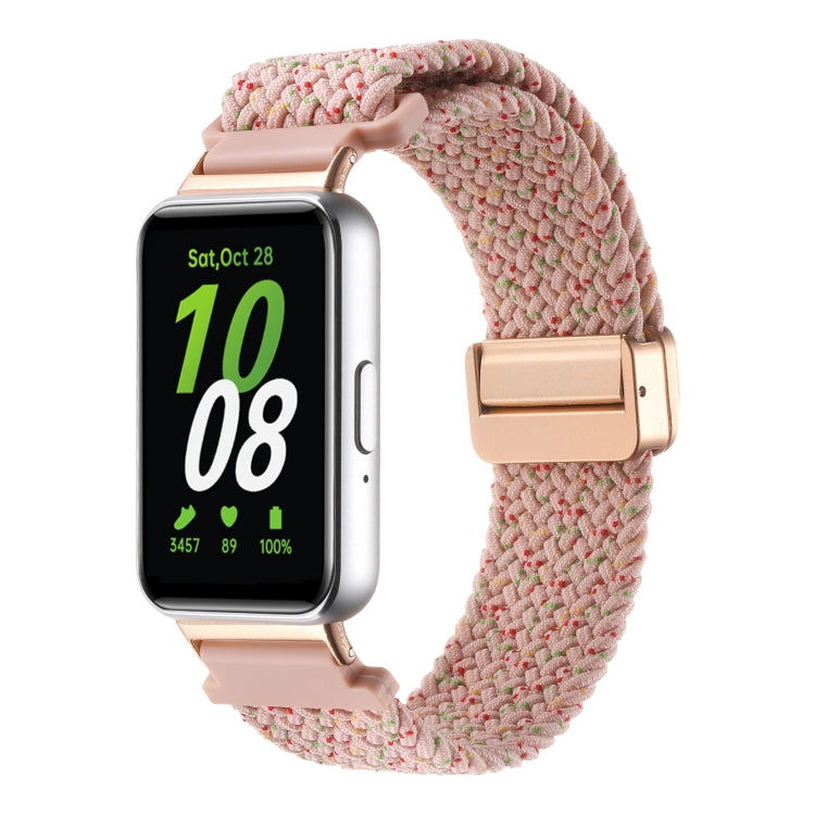 For Samsung Galaxy Fit3 Magnetic Buckle Nylon Braid Watch Band(Pink Sand) - Watch Bands by buy2fix | Online Shopping UK | buy2fix