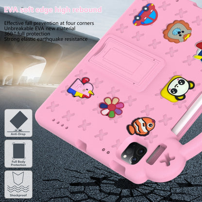 For  iPad Pro 11 2024 Handle Kickstand Children EVA Shockproof Tablet Case(Pink) - iPad Pro 11 2024 Cases by buy2fix | Online Shopping UK | buy2fix