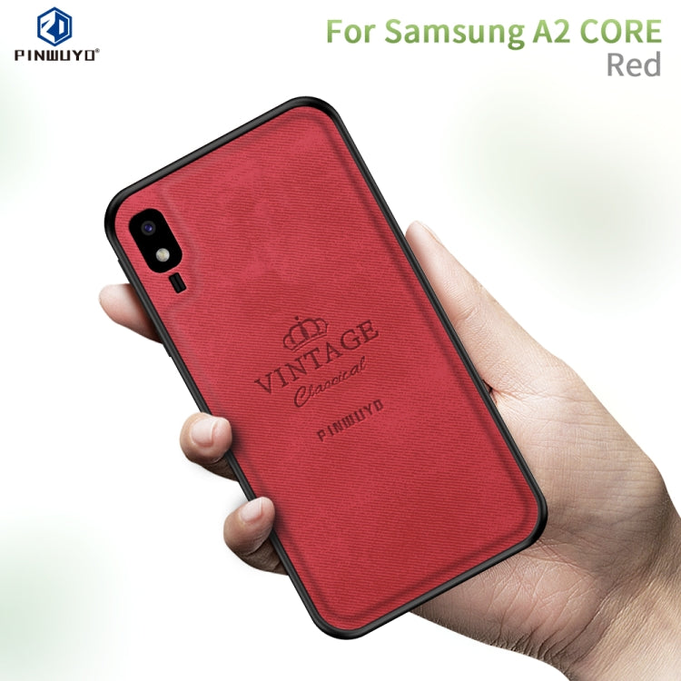 PINWUYO Shockproof Waterproof Full Coverage PC + TPU + Skin Protective Case for Galaxy A2 Core(Red) - Galaxy Phone Cases by PINWUYO | Online Shopping UK | buy2fix