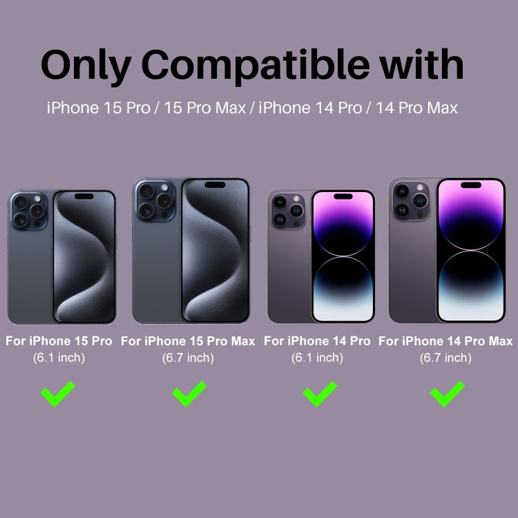 For iPhone 15 Pro / 15 Pro Max NORTHJO 2 Set 6pcs Camera Lens Protector Glitter Metal Ring Film(Purple) - iPhone 15 Pro Max Tempered Glass by NORTHJO | Online Shopping UK | buy2fix