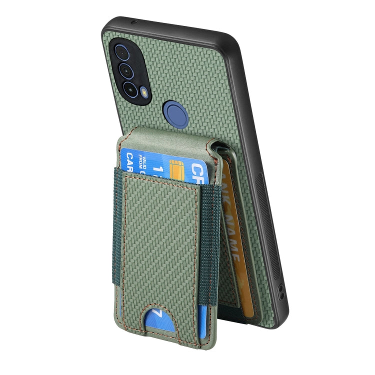 For Motorola Moto G Power 2024 5G Carbon Fiber Vertical Flip Wallet Stand Phone Case(Green) - Motorola Cases by buy2fix | Online Shopping UK | buy2fix