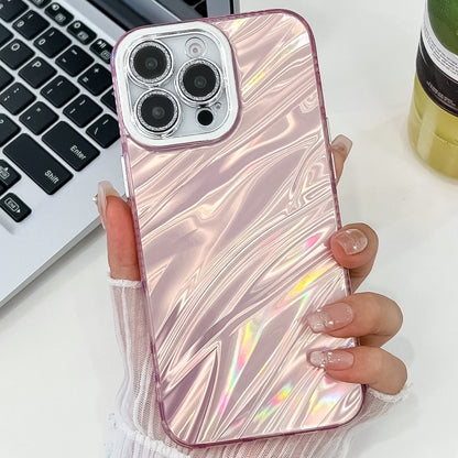 For iPhone 16 Pro Max Plating Glitter Texture TPU Phone Case with Lens Film(Pink Water Ripples) - iPhone 16 Pro Max Cases by buy2fix | Online Shopping UK | buy2fix