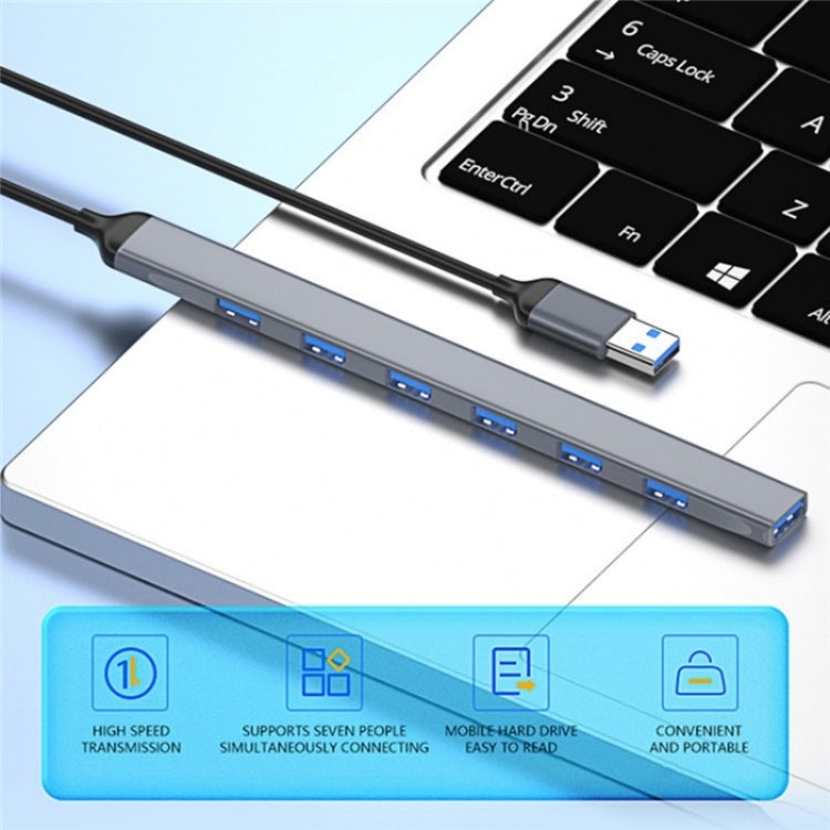 ADS-303A Data Transmission USB 3.0 / 2.0 Hub Expansion Dock Station 7-Port USB Adapter - USB 3.0 HUB by buy2fix | Online Shopping UK | buy2fix