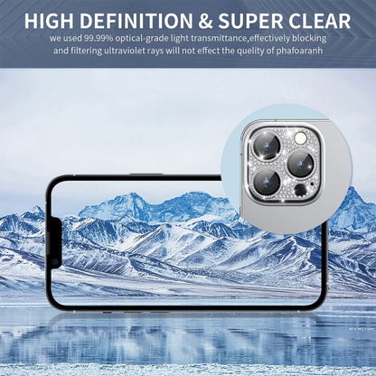 For iPhone 16 / 16 Plus ENKAY Hat-Prince Blink Diamond Camera Lens Aluminium Alloy Tempered Glass Film(Golden) - iPhone 16 Tempered Glass by ENKAY | Online Shopping UK | buy2fix