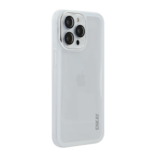 For iPhone 16 Pro ENKAY Hat-Prince Translucent Matte TPU Phone Case with Lens Film(White) - iPhone 16 Pro Cases by ENKAY | Online Shopping UK | buy2fix