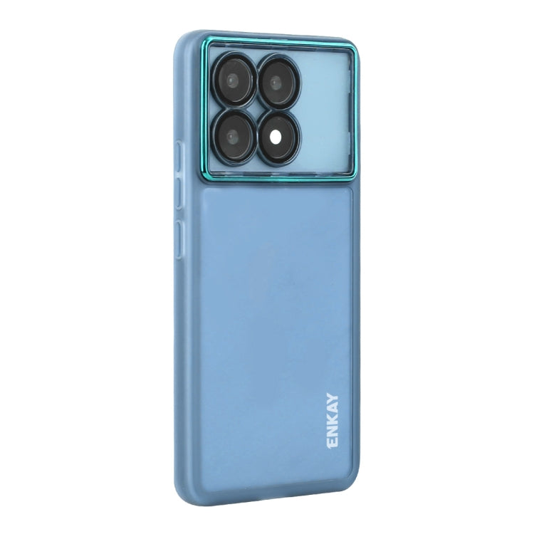 For Redmi K70 / K70 Pro ENKAY Hat-Prince Translucent Matte TPU Phone Case with Lens Film(Blue) - K70 Pro Cases by ENKAY | Online Shopping UK | buy2fix