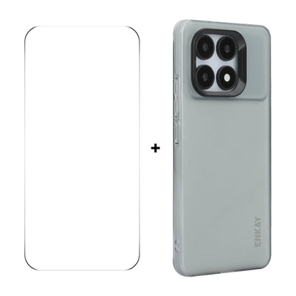 For Redmi K70 Ultra ENKAY Hat-Prince Translucent Matte TPU Soft Phone Case + 9H Big Arc Edge Film(Grey) - Xiaomi Cases by ENKAY | Online Shopping UK | buy2fix