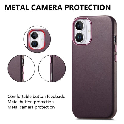 For iPhone 16 Pro Electroplated Metal Button Shockproof Phone Case(Purple) - iPhone 16 Pro Cases by buy2fix | Online Shopping UK | buy2fix