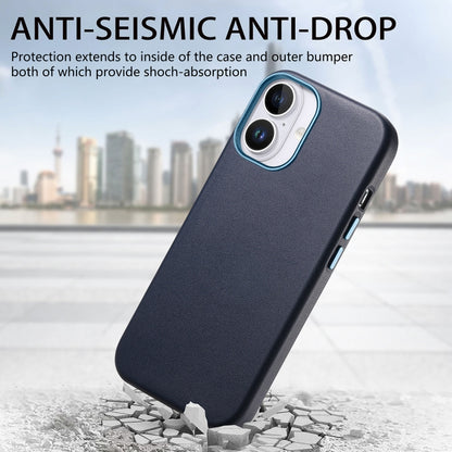 For iPhone 16 Pro Electroplated Metal Button Shockproof Phone Case(Dark Blue) - iPhone 16 Pro Cases by buy2fix | Online Shopping UK | buy2fix