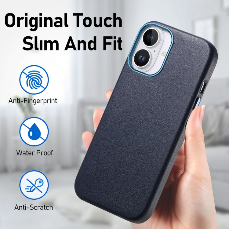 For iPhone 16 Electroplated Metal Button Shockproof Phone Case(Dark Blue) - iPhone 16 Cases by buy2fix | Online Shopping UK | buy2fix