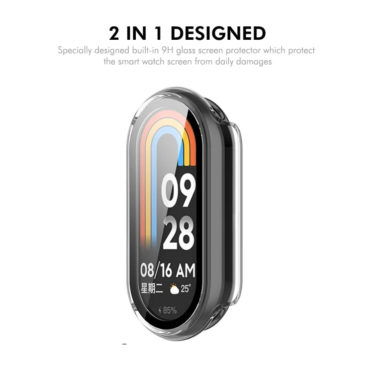 For Xiaomi Smart Band 9 / 9 NFC ENKAY Hat-Prince PC Frame Watch Protective Case with Tempered Film(White) - Watch Cases by ENKAY | Online Shopping UK | buy2fix