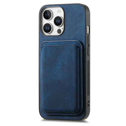 For iPhone 16 Pro Retro Leather Card Bag Magnetic Phone Case(Blue) - iPhone 16 Pro Cases by buy2fix | Online Shopping UK | buy2fix