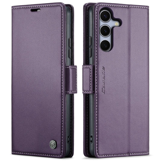 For Samsung Galaxy S25 5G CaseMe 023 Butterfly Buckle Litchi Texture RFID Anti-theft Leather Phone Case(Purple) - Galaxy S25 5G Cases by CaseMe | Online Shopping UK | buy2fix