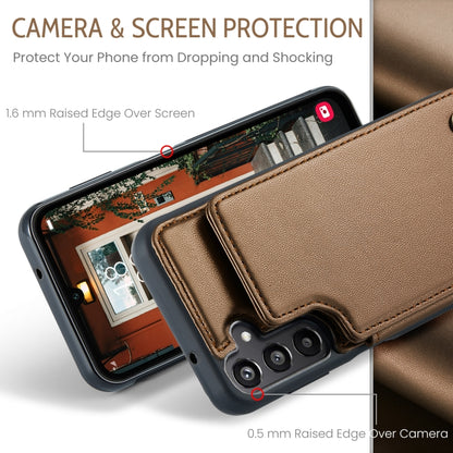 For Samsung Galaxy A16 5G CaseMe C22 Card Slots Holder RFID Anti-theft Phone Case(Brown) - Galaxy Phone Cases by CaseMe | Online Shopping UK | buy2fix