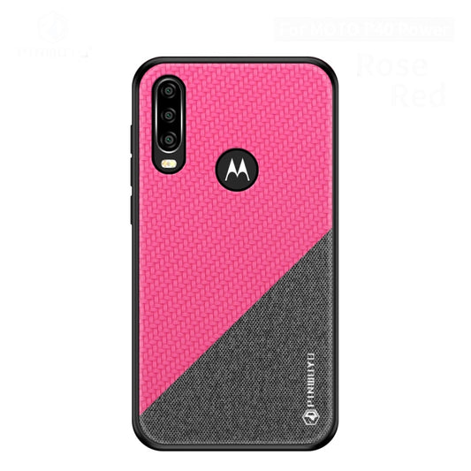 PINWUYO Hong Series Anti-fall TPU+ Chemical Fiber Cloth Protective Cover for Moto P40 power(Red) - Motorola Cases by PINWUYO | Online Shopping UK | buy2fix