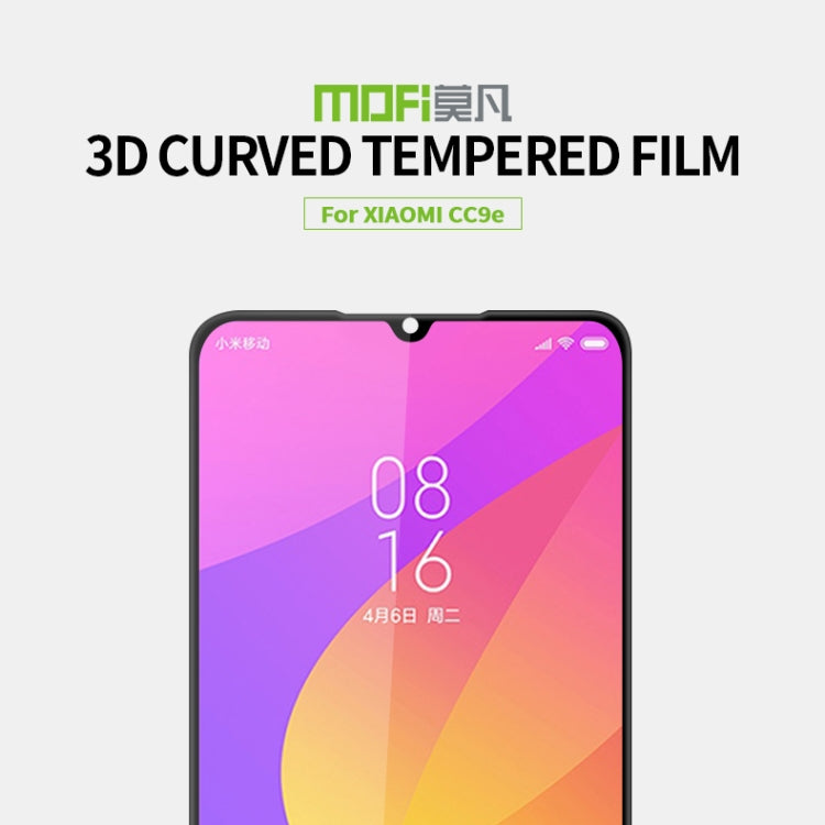 MOFI 9H 3D Explosion-proof Curved Screen Tempered Glass Film for Xiaomi Mi CC9e / A3(Black) -  by MOFI | Online Shopping UK | buy2fix