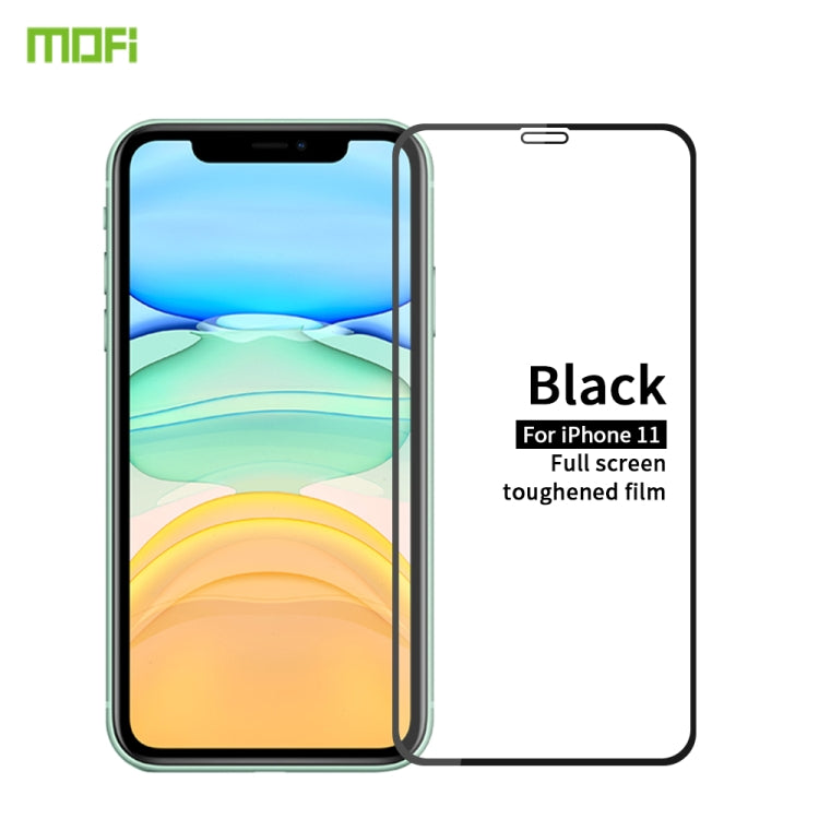 For iPhone 11 MOFI 9H 2.5D Full Screen Tempered Glass Film(Black) - iPhone 11 Tempered Glass by MOFI | Online Shopping UK | buy2fix