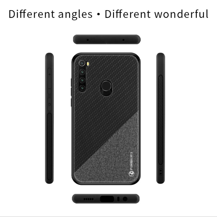 For Xiaomi RedMi Note 8 PINWUYO Rong Series  Shockproof PC + TPU+ Chemical Fiber Cloth Protective Cover(Black) - Xiaomi Cases by buy2fix | Online Shopping UK | buy2fix