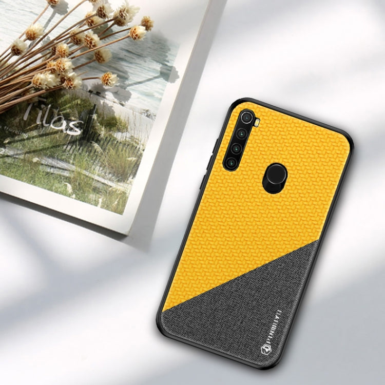 For Xiaomi RedMi Note 8 PINWUYO Rong Series  Shockproof PC + TPU+ Chemical Fiber Cloth Protective Cover(Yellow) - Xiaomi Cases by buy2fix | Online Shopping UK | buy2fix