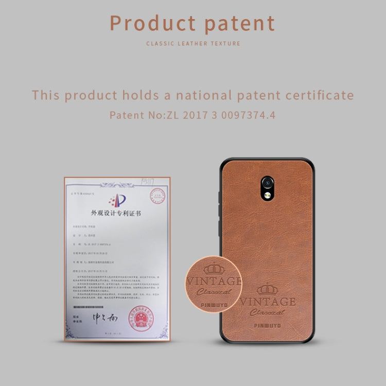 For Xiaomi RedMi 8A PINWUYO Pin Rui Series Classical Leather, PC + TPU + PU Leather Waterproof And Anti-fall All-inclusive Protective Shell(Brown) - Xiaomi Cases by PINWUYO | Online Shopping UK | buy2fix