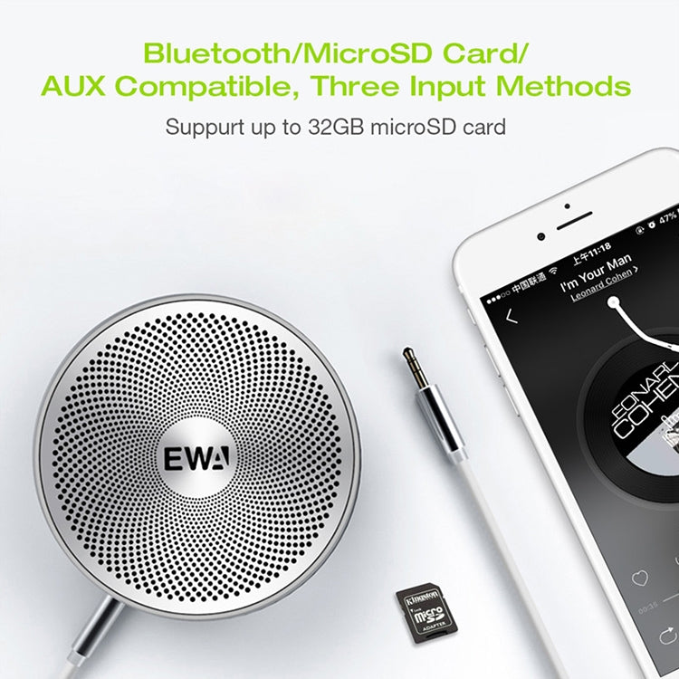 EWA A2 Pro Metal Speaker Outdoor Waterproof Bluetooth Sound Bass Speaker(Blue) - Waterproof Speaker by EWA | Online Shopping UK | buy2fix