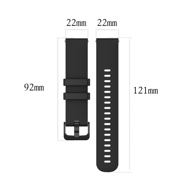 For Garmin Vivoactive 4 22mm Silicone Watch Band(Black) - Watch Bands by buy2fix | Online Shopping UK | buy2fix