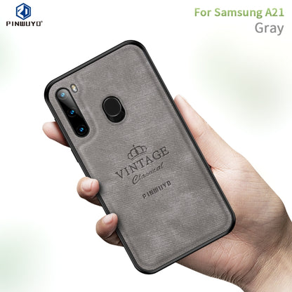 For Galaxy A21 PINWUYO Zun Series PC + TPU + Skin Waterproof And Anti-fall All-inclusive Protective Shell(Gray) - Galaxy Phone Cases by PINWUYO | Online Shopping UK | buy2fix