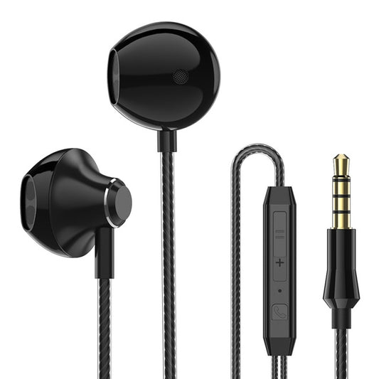 PTM D31 Hands Free Call Stereo Bass Earphones with Mic for Samsung / Xiaomi Phones(Black) - In Ear Wired Earphone by PTM | Online Shopping UK | buy2fix