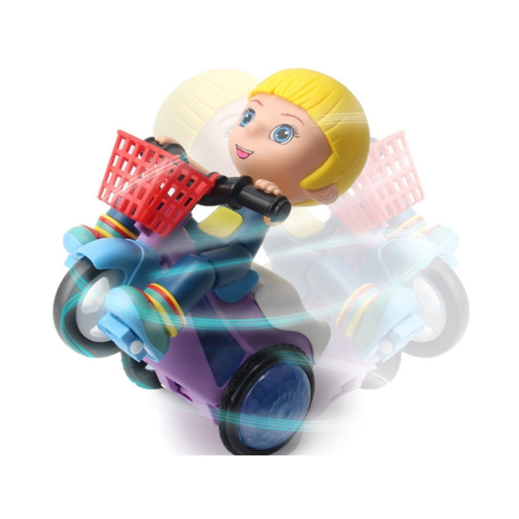 Electric Universal Stunt Tricycle Rotating Cartoon Toy Car with Light Music, Random Color Delivery(Girl) - Music Toys by buy2fix | Online Shopping UK | buy2fix