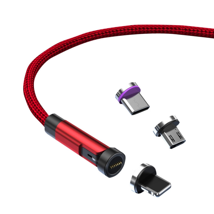 CC57 8 Pin + Type-C/USB-C + Micro USB Magnetic Interface Rotating Fast Charging Data Cable, Cbale Length: 2m(Red) - Charging Cable & Head by buy2fix | Online Shopping UK | buy2fix