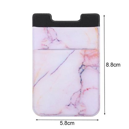 Marble Pattern Road Stretch Phone Back Plastic Card Holder Sticky Phone Clip(Pink) - Card & Passport Bags by buy2fix | Online Shopping UK | buy2fix