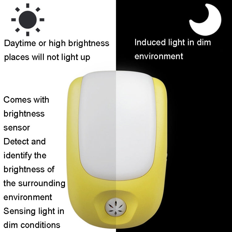 A72 Intelligent LED Sensor Night Light, Plug:UK Plug(Yellow) - Sensor LED Lights by buy2fix | Online Shopping UK | buy2fix