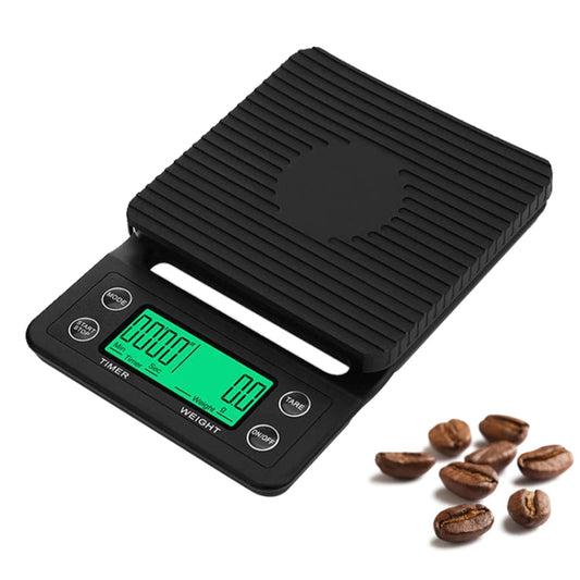 Hand Punch Coffee Scales Timing Electronic Timer Scale Kitchen Scales, Model:3kg/0.1g(Black) - Kitchen Scales by buy2fix | Online Shopping UK | buy2fix