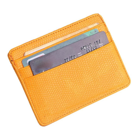 Lizard Pattern PU Leather Bank Card Set Card Package(Yellow) - Card & Passport Bags by buy2fix | Online Shopping UK | buy2fix