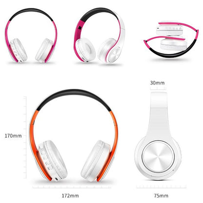 LPT660 Foldable Stereo Bluetooth Headset MP3 Player, Support 32GB TF Card & 3.5mm AUX(White Rose) - Headset & Headphone by buy2fix | Online Shopping UK | buy2fix