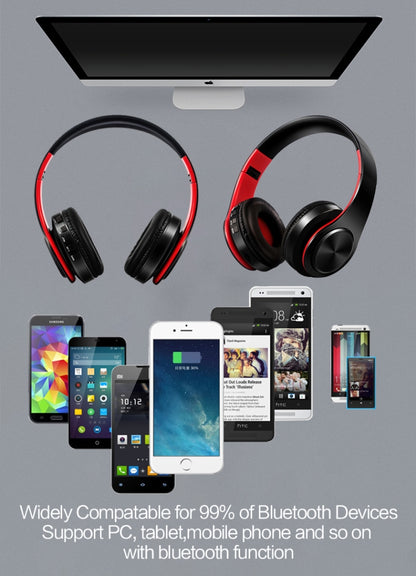 HIFI Stereo Wireless Bluetooth Headphone for Xiaomi iPhone Sumsamg Tablet, with Mic, Support SD Card & FM(Orange black) - Headset & Headphone by buy2fix | Online Shopping UK | buy2fix