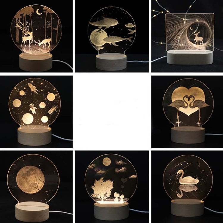 3D Atmosphere Decorative Light Acrylic Inner Carved LED Night Light Creative Girl Table Lamp(Whale Girl) - Novelty Lighting by buy2fix | Online Shopping UK | buy2fix