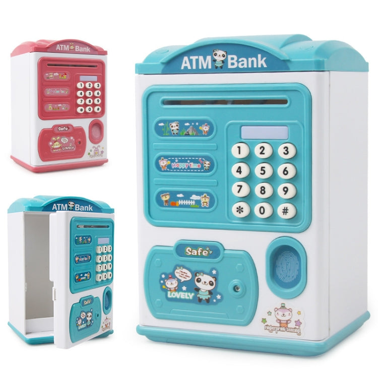 Simulation Password Fingerprint Sensor Unlocking Money Box Automatic Roll Money Safe ATM Piggy Bank(Pink) - Piggy Banks by buy2fix | Online Shopping UK | buy2fix