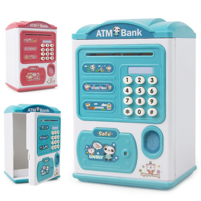 Simulation Password Fingerprint Sensor Unlocking Money Box Automatic Roll Money Safe ATM Piggy Bank(Blue) - Piggy Banks by buy2fix | Online Shopping UK | buy2fix