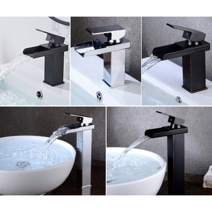 Bathroom Wide Mouth Faucet Square Sink Single Hole Basin Faucet, Specification: HT-81566 Wide-mouth Short Type - Faucets & Accessories by buy2fix | Online Shopping UK | buy2fix