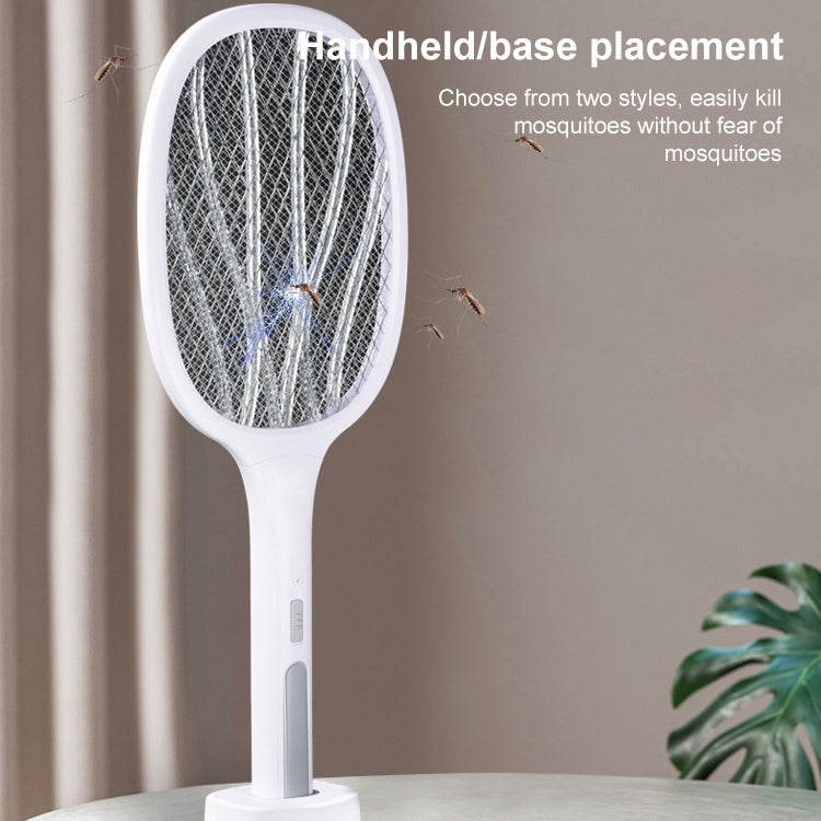 Electrical Mosquito Swatter Mosquito Killer Two-In-One USB Rechargeable Household Electrical Mosquito Swatter, Colour: LEDx6 Gray (Base Charging) - Fly Swatter by buy2fix | Online Shopping UK | buy2fix