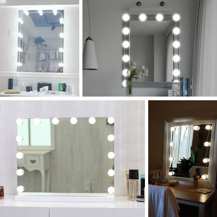 LED Makeup Mirror Light Beauty Fill Light Hand Sweep Sensor Mirror Front Light, Power source: 14 Bulbs(Natural White) - Sensor LED Lights by buy2fix | Online Shopping UK | buy2fix