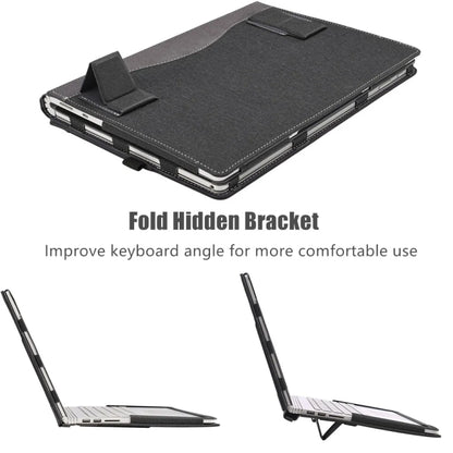 For Samsung Galaxy Book 2 Pro 360 13.3 Inch Leather Laptop Anti-Fall Protective Case With Stand(Black) - 13.3 inch by buy2fix | Online Shopping UK | buy2fix