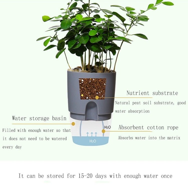 Transparent Plastic Double-Layer Water Storage Automatic Water-Absorbing Flowerpot, Size: A703 Caliber 8.2cm(Gray Transparent Basin) - Flower Pots & Planters by buy2fix | Online Shopping UK | buy2fix