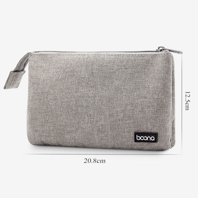 Baona BN-E002 Dual-layer Digital Storage Bag Data Cable Travel Organizing Bag(Grey) - Digital Storage Bag by Baona | Online Shopping UK | buy2fix