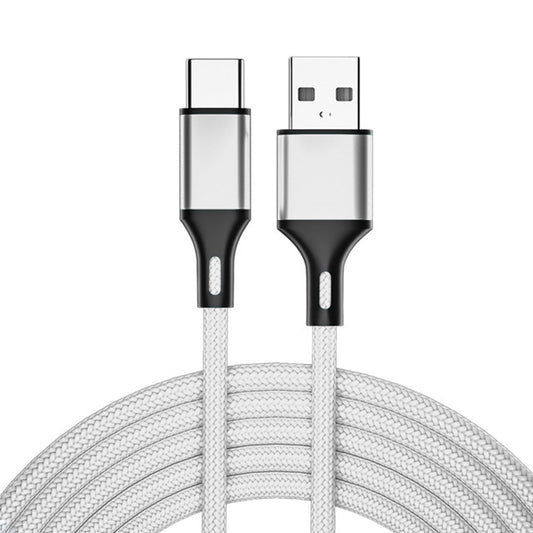 4 PCS 2.4A USB-C / Type-C to USB Braided Fast Charging Sync Data Cable, Length: 0.25m (Silver) - USB-C & Type-C Cable by buy2fix | Online Shopping UK | buy2fix
