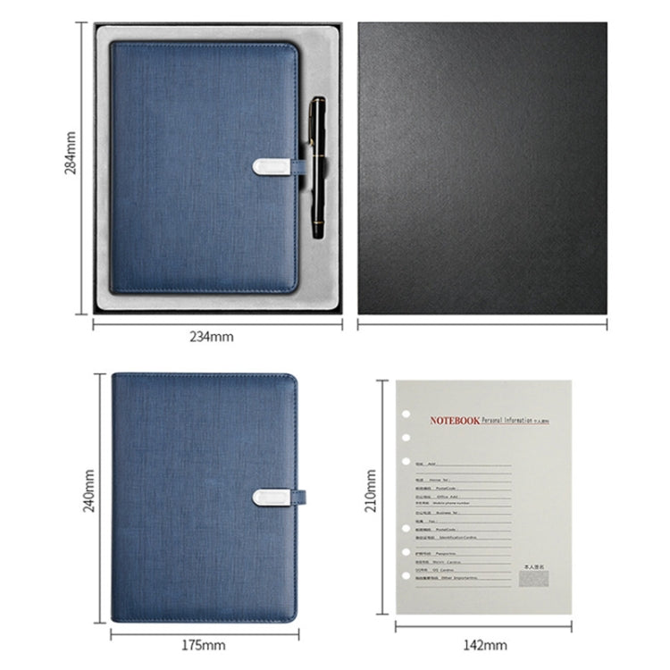 A5 Three-Dimensional Leather Pattern Notebook Set With 16GB U Disk, Specification: U Disk Style(Brown) - Notebooks by buy2fix | Online Shopping UK | buy2fix