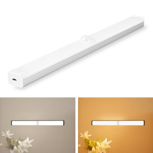 LED Human Body Induction Lamp Long Strip Charging Cabinet Lamp Strip, Size: 10cm(Silver and Warm Light) - Sensor LED Lights by buy2fix | Online Shopping UK | buy2fix
