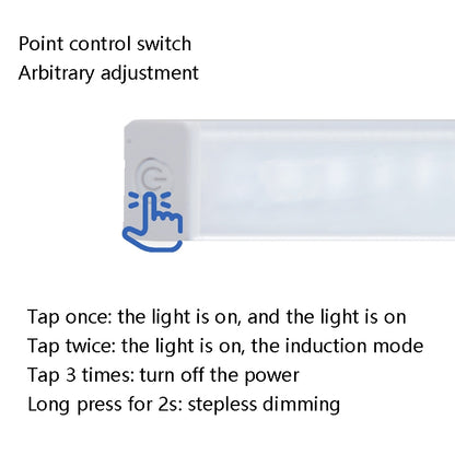 LED Human Body Induction Lamp Long Strip Charging Cabinet Lamp Strip, Size: 15cm(Black and Warm Light) - Sensor LED Lights by buy2fix | Online Shopping UK | buy2fix