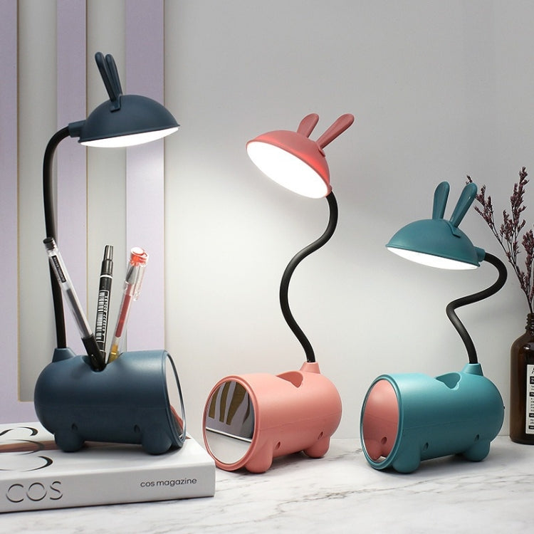 FY003T Small Rabbit USB Charging Desk Lamp with Pen Holder( Pink) - Desk Lamps by buy2fix | Online Shopping UK | buy2fix